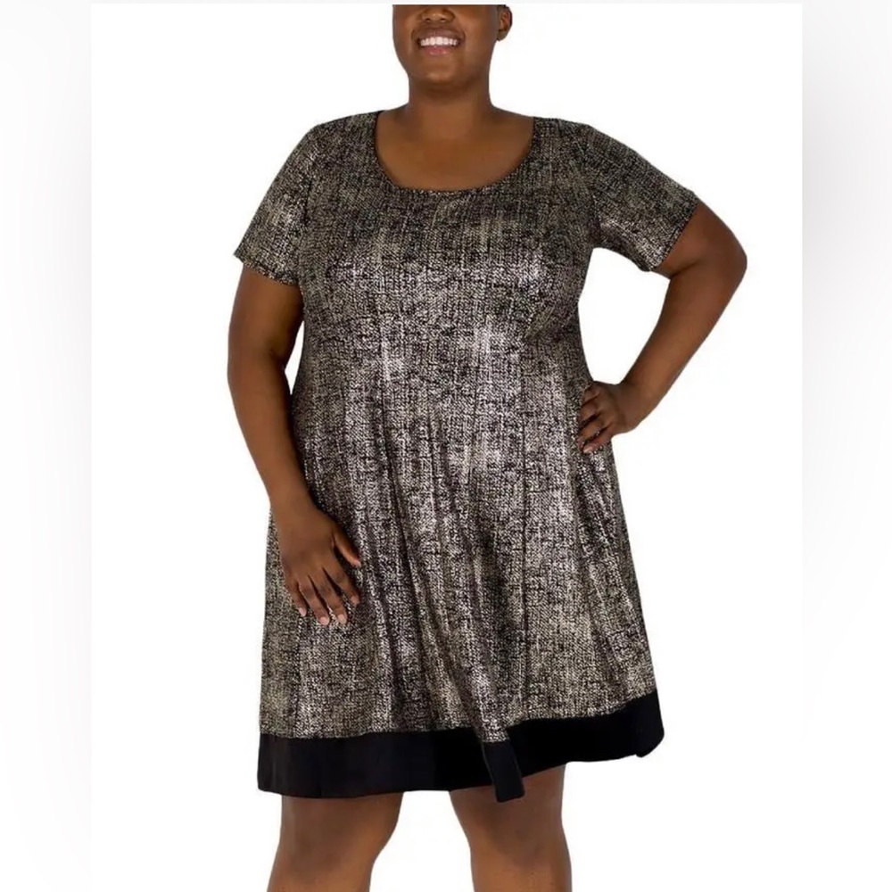 Signature by Robbie Bee NWT Black & Gold Occasion cocktail plus size 1x dress